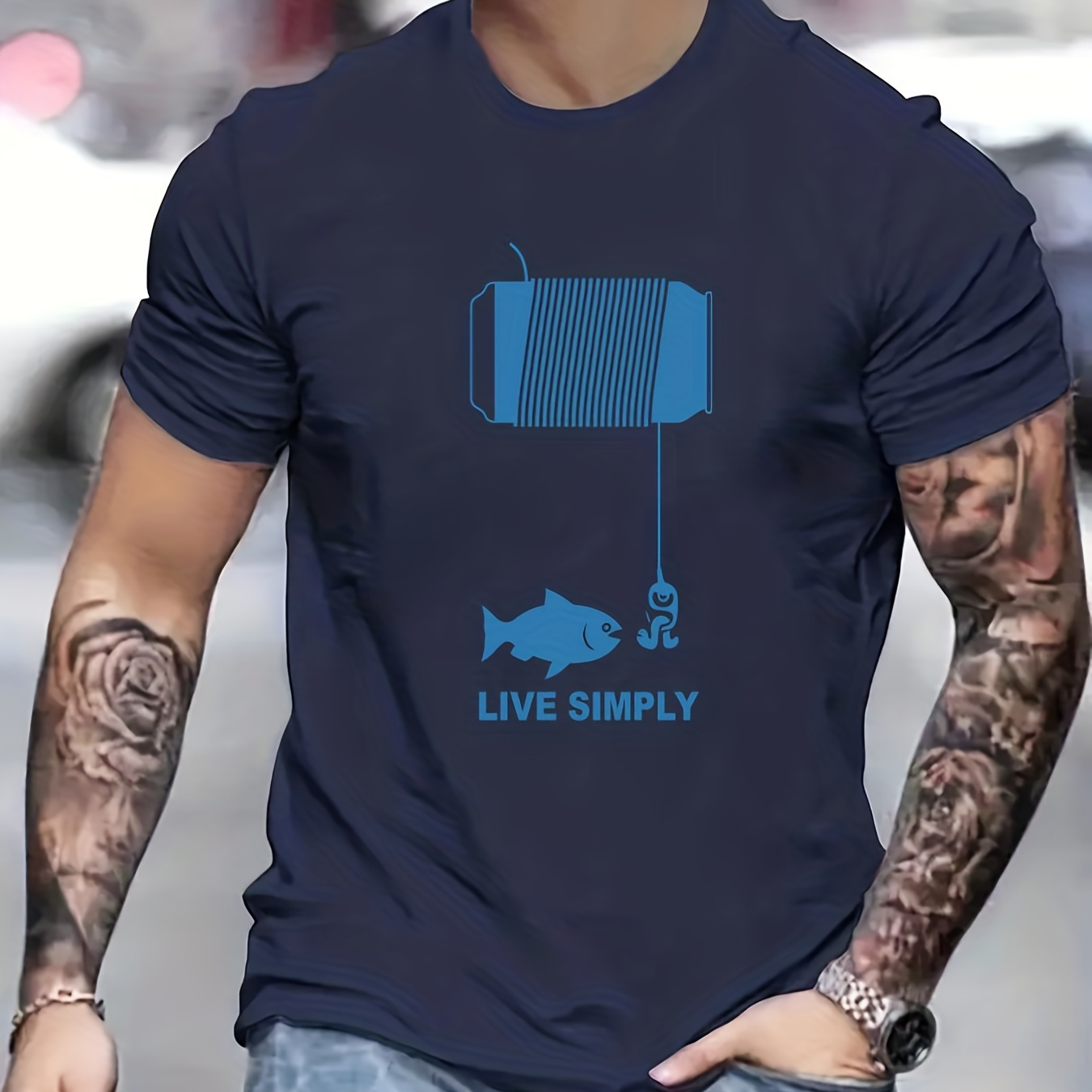 Funny Fishing Print Mens Casual T Shirt For Summer Outdoor - Temu