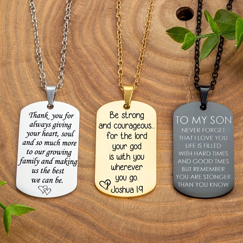 1pc Men's (Free Engrave Back) Medical Alert ID Necklace,Custom Stainless  Steel Dog Tag Collar For Men And Women