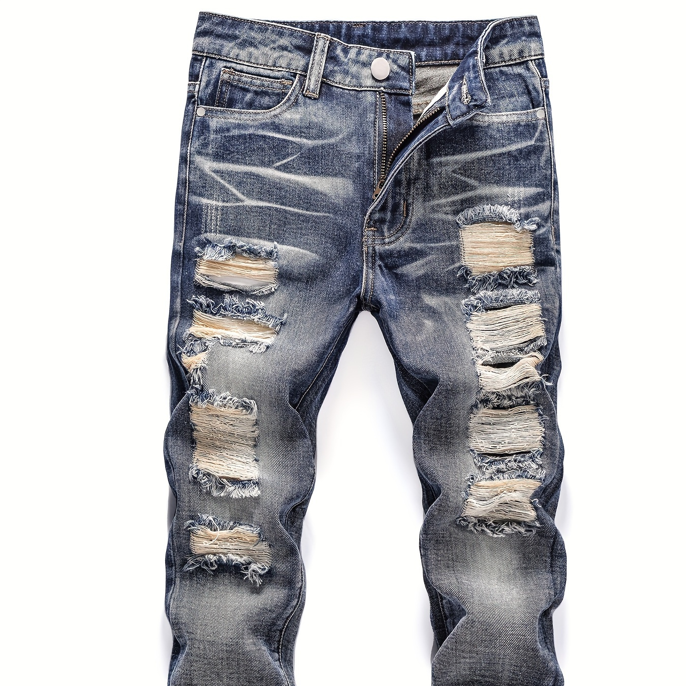 

Kid's Chic Ripped Jeans, Street Style Denim Pants, Boy's Clothes For All Seasons