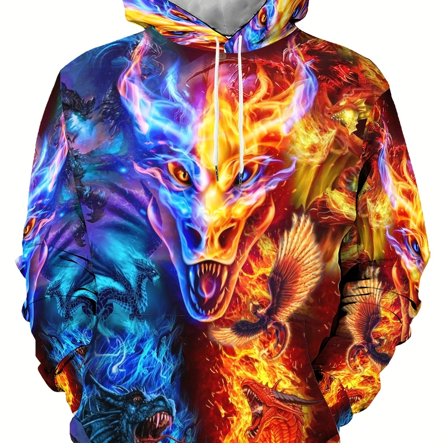Skull On Fire Print Hoodie, Cool Hoodies For Men, Men's Casual Graphic  Design Pullover Hooded Sweatshirt With Kangaroo Pocket Streetwear For  Winter Fa