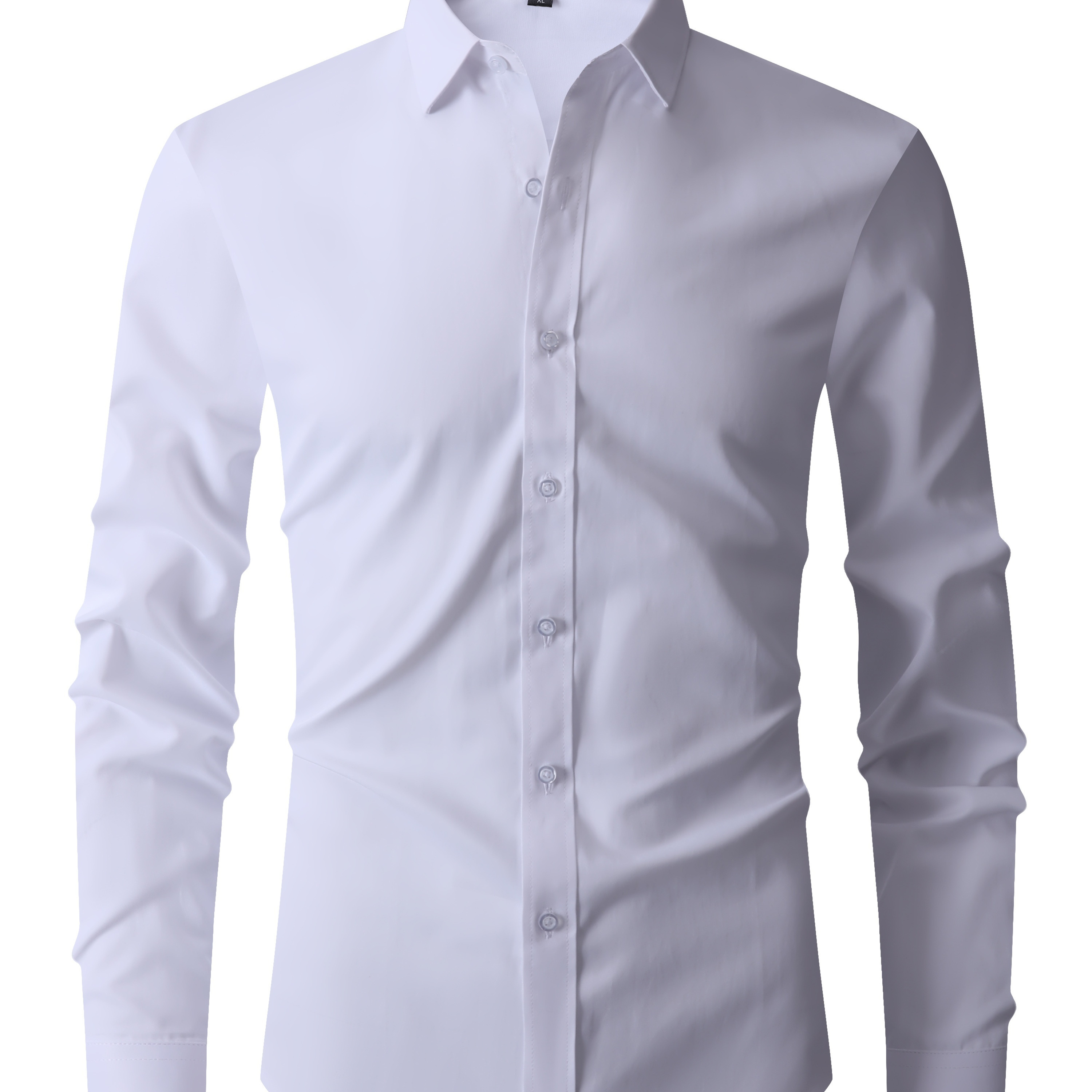 Classic Design Shirt, Men's Semi-formal Button Up Lapel Long Sleeve Shirt For Spring Summer Business
