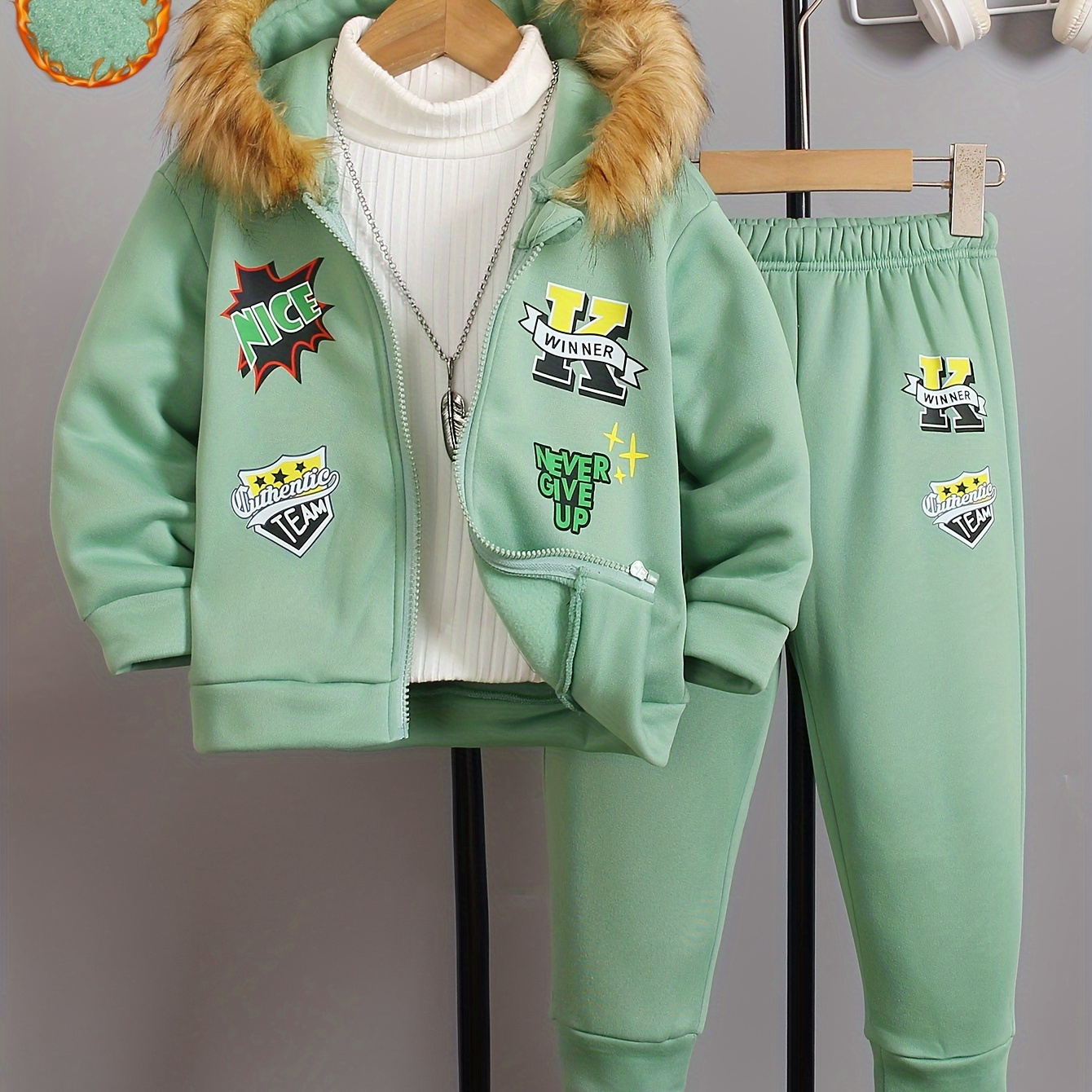 

Boy's Outwear Set, Fleece Lined And Pants, , Regular Fit, , Elastane , Suitable For 12 Years Old And , For &