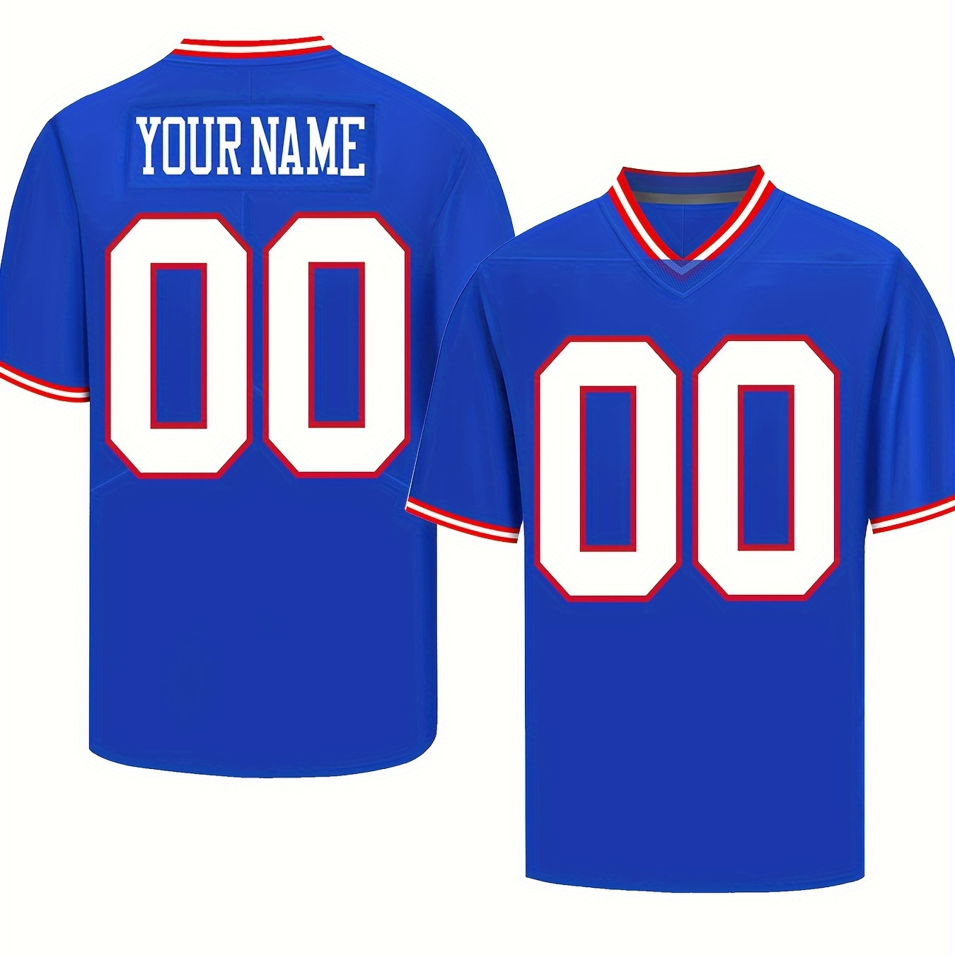 

Customizable Jersey - Personalized & , Embroidered Polyester, V- , S-3xl For &