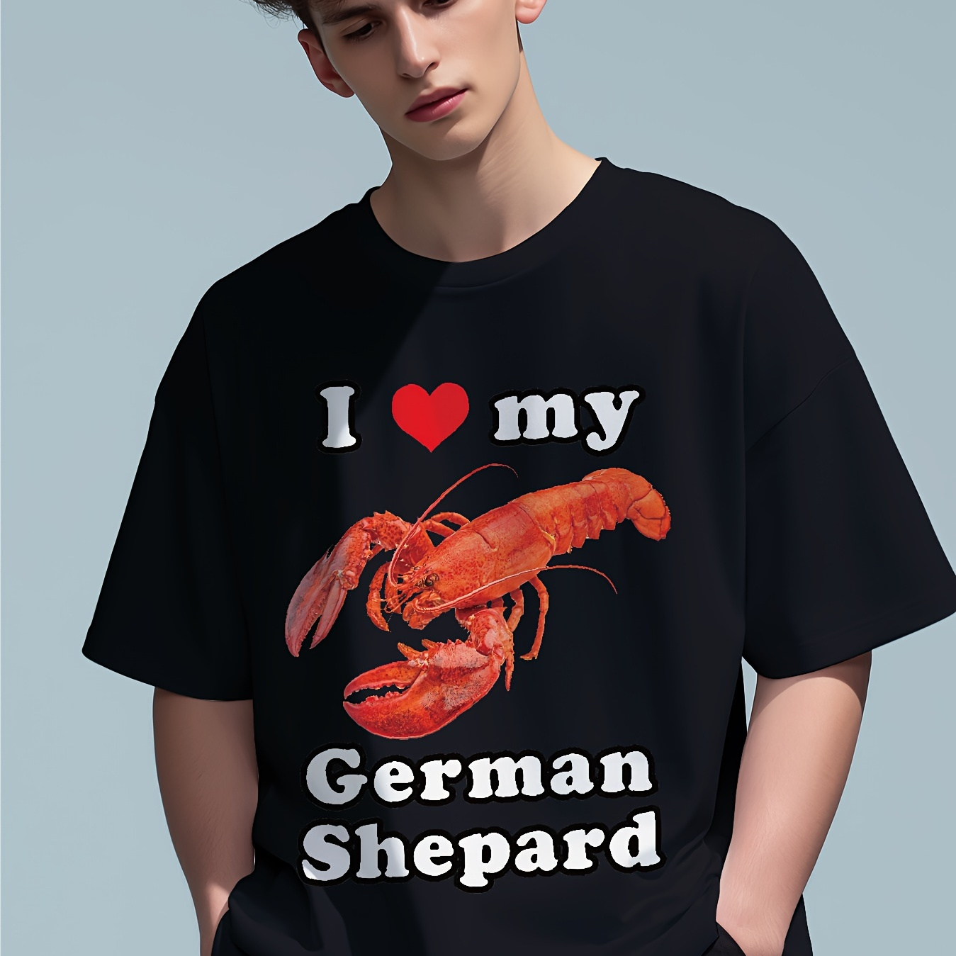 

Popular Pattern "german Shepard" Printed Cotton Men's T-shirt Graphic T-shirt Men's Summer Wear Men's Clothing