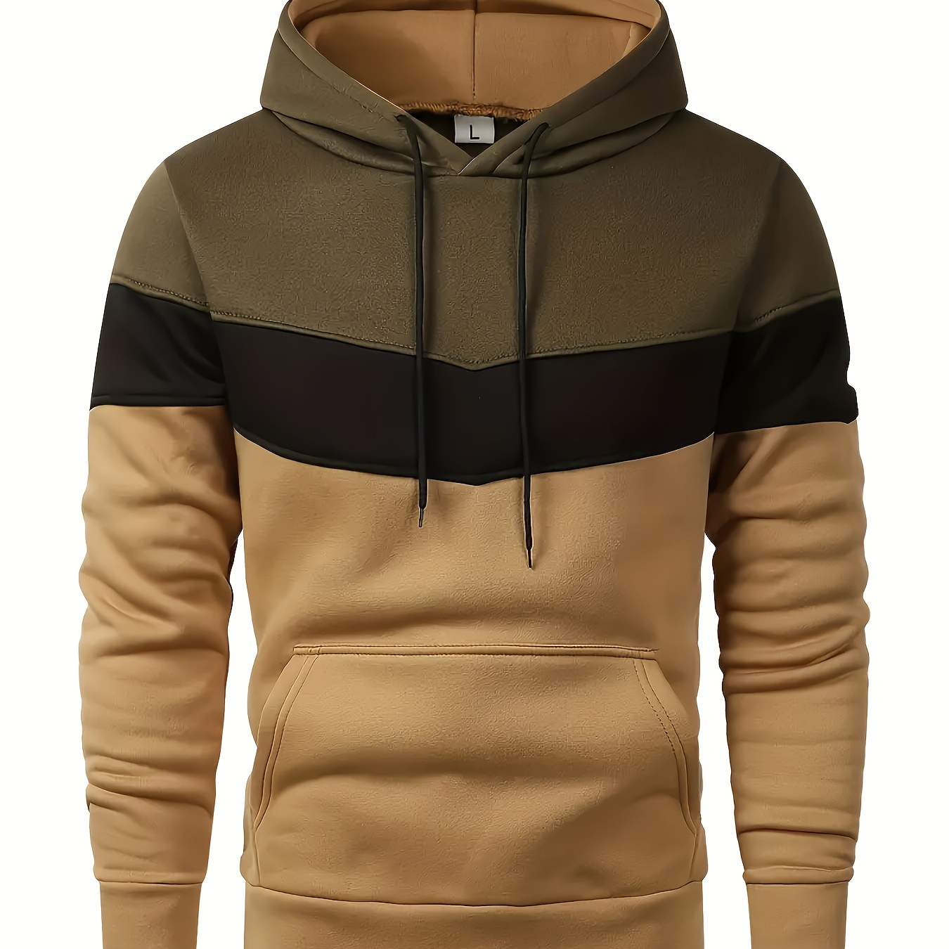 

1pc Men's Casual Hoodie, Long Sleeve Pullover Sweatshirt, Polyester Knit Hooded Sweater, Adult Loose Jacket For Spring/autumn