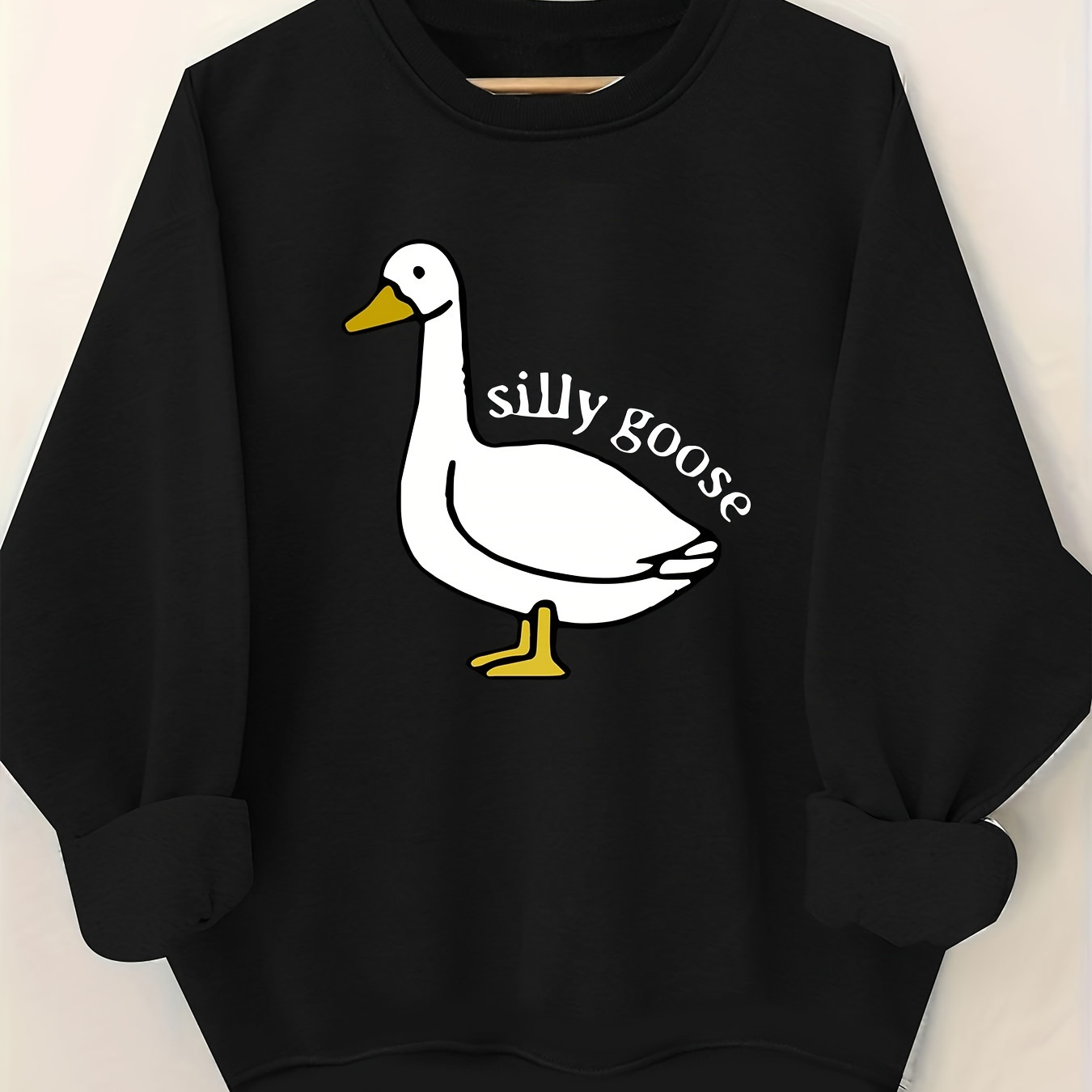 

Goose Print Sweatshirt, Crew Neck Casual Sweatshirt For Winter & Fall, Women's Clothing