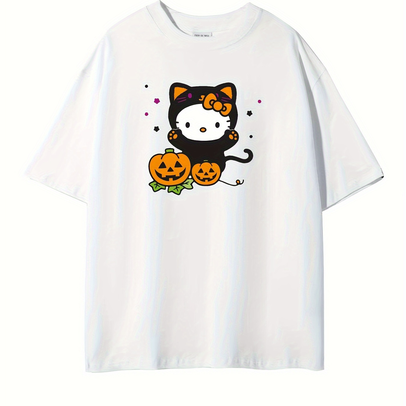 

[ Authorized By Sanrio ] Collection Hello Kitty Pumpkin Pattern, Comfortable Round Neck T-shirt