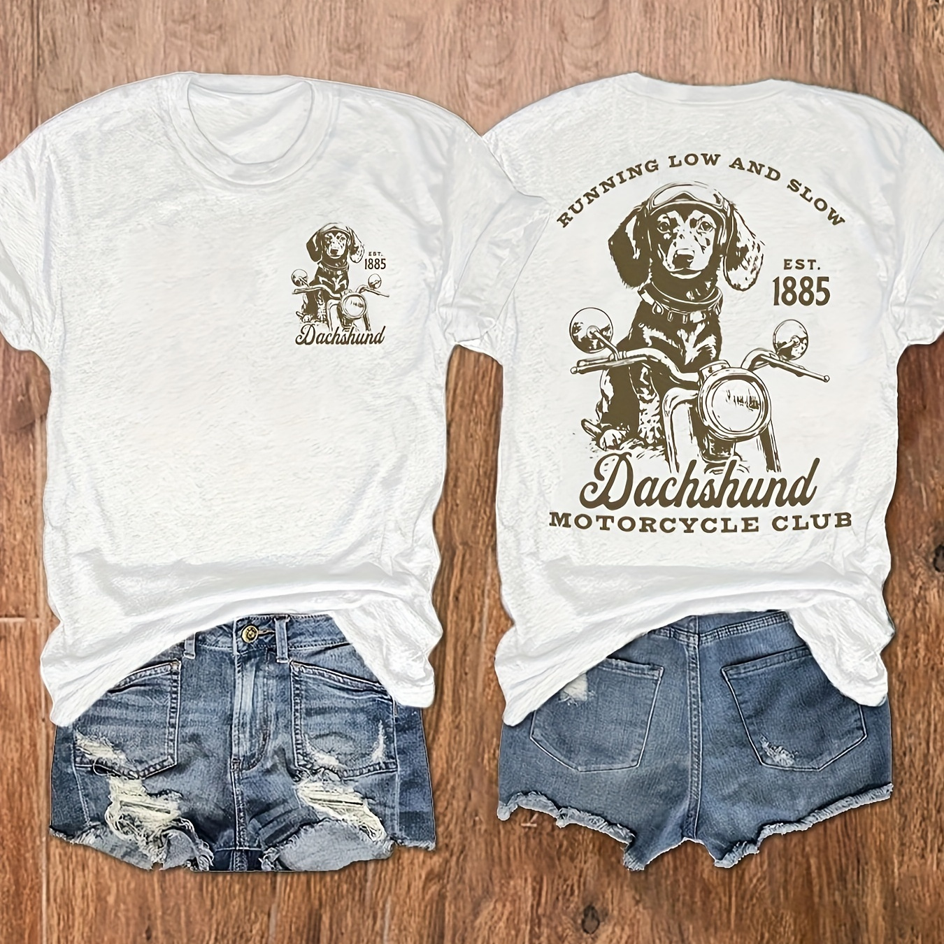 

Letter Print Round Neck T-shirt, Casual Vacation Women's Short Sleeve Top, Women's Clothing