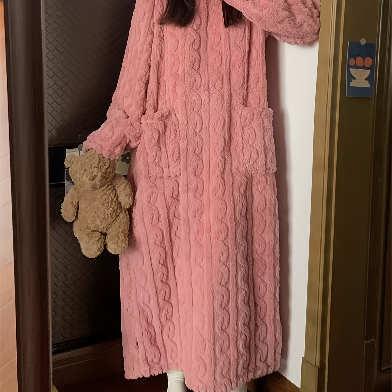 

's Long , Fleece , , , , , Adult , Bathrobe, Lounge Wear For /