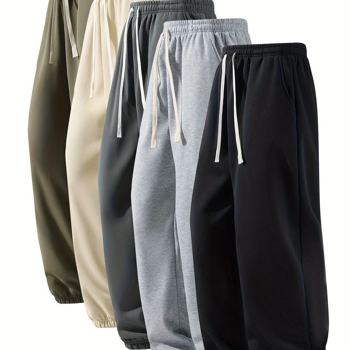 

Fashionable Men' Color Sweatpants With Narrow Cuff Design And Drawstring Adjustment At The Waist, Suitable For Outdoor Or Sports Wear In All