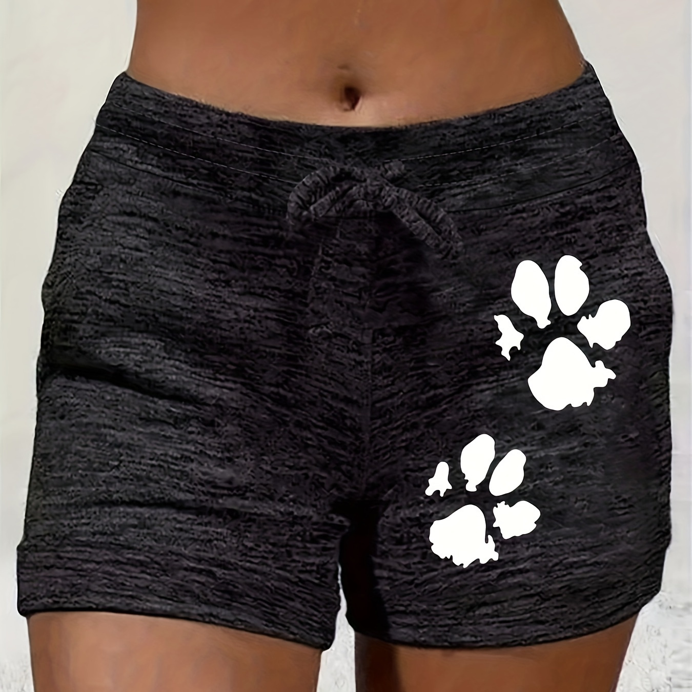 

Graphic Print Drawstring Shorts, Casual Shorts For Summer & Spring, Women's Clothing