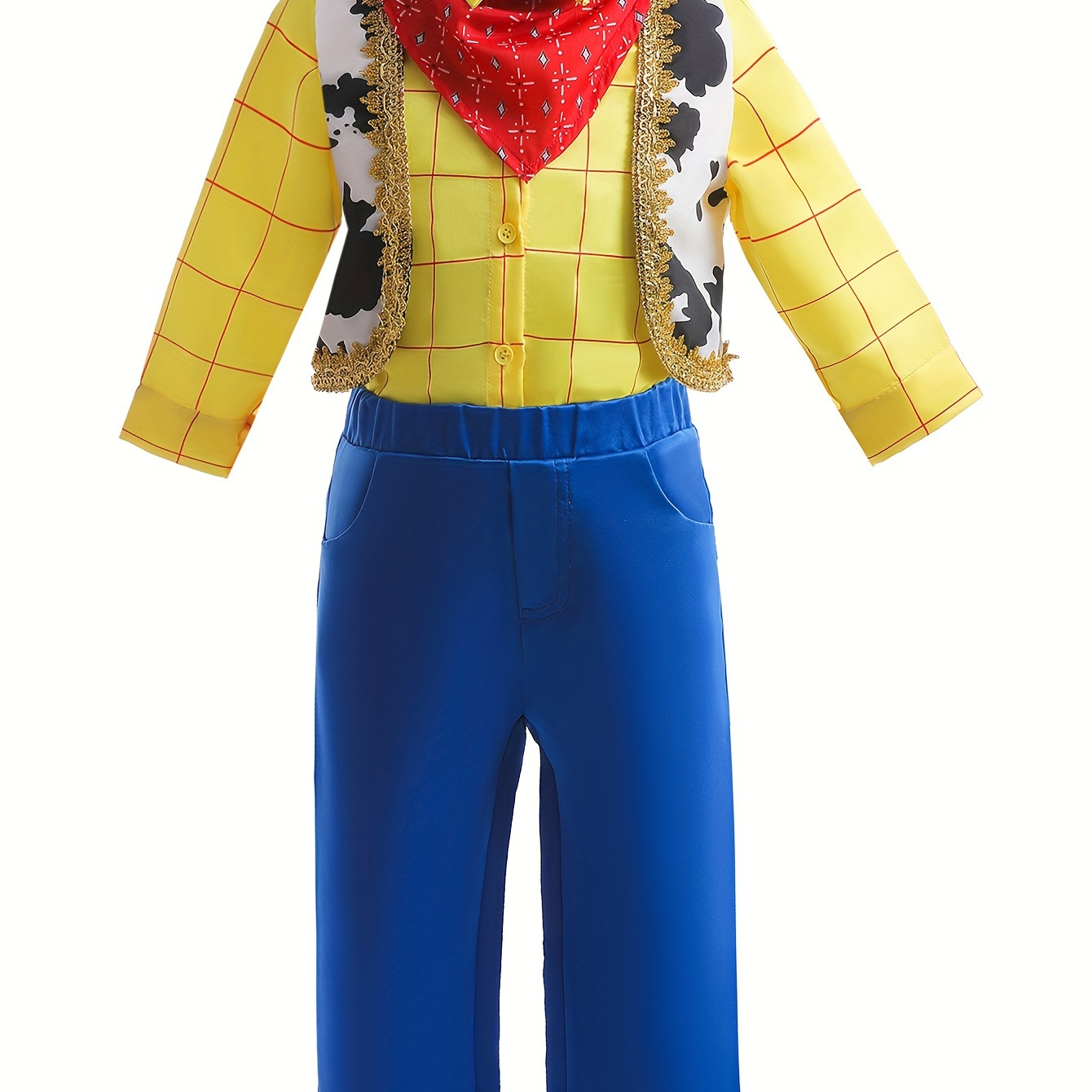 

4pcs Boys Wild West Cowboy Shirt & Vest & Jumpsuit & Bandana Outfits, Boys Clothing