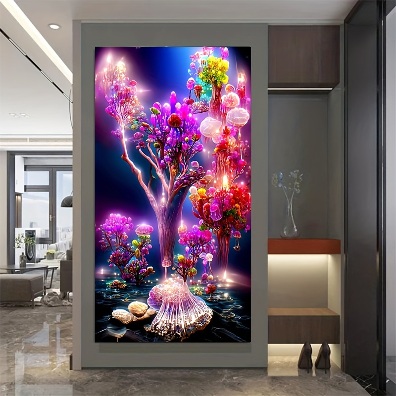 1 Diy 5d Artificial Diamond Painting Magic Rainbow Tree - Temu Japan