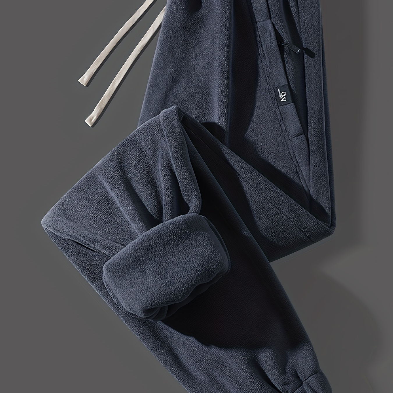 

Thickened Fleece Lining Sweatpants Drawstrings, And Trousers As