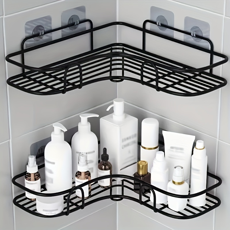 TEMU 1pc Bathroom Shelf, Shower Caddy Rack, Bathroom Kitchen No Punching Triangle Storage Rack, Shower Shelf, Shampoo Storage Rack Holder, Bathroom Accessories