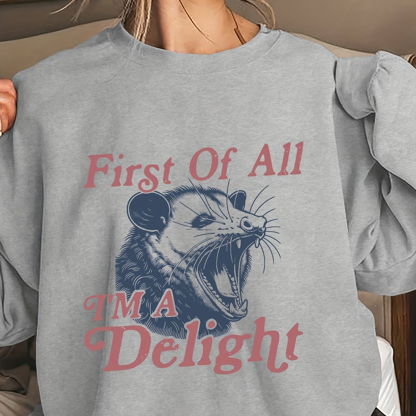 

Women's Sweatshirt - 100% Polyester , Pattern, Relaxed For Fall/