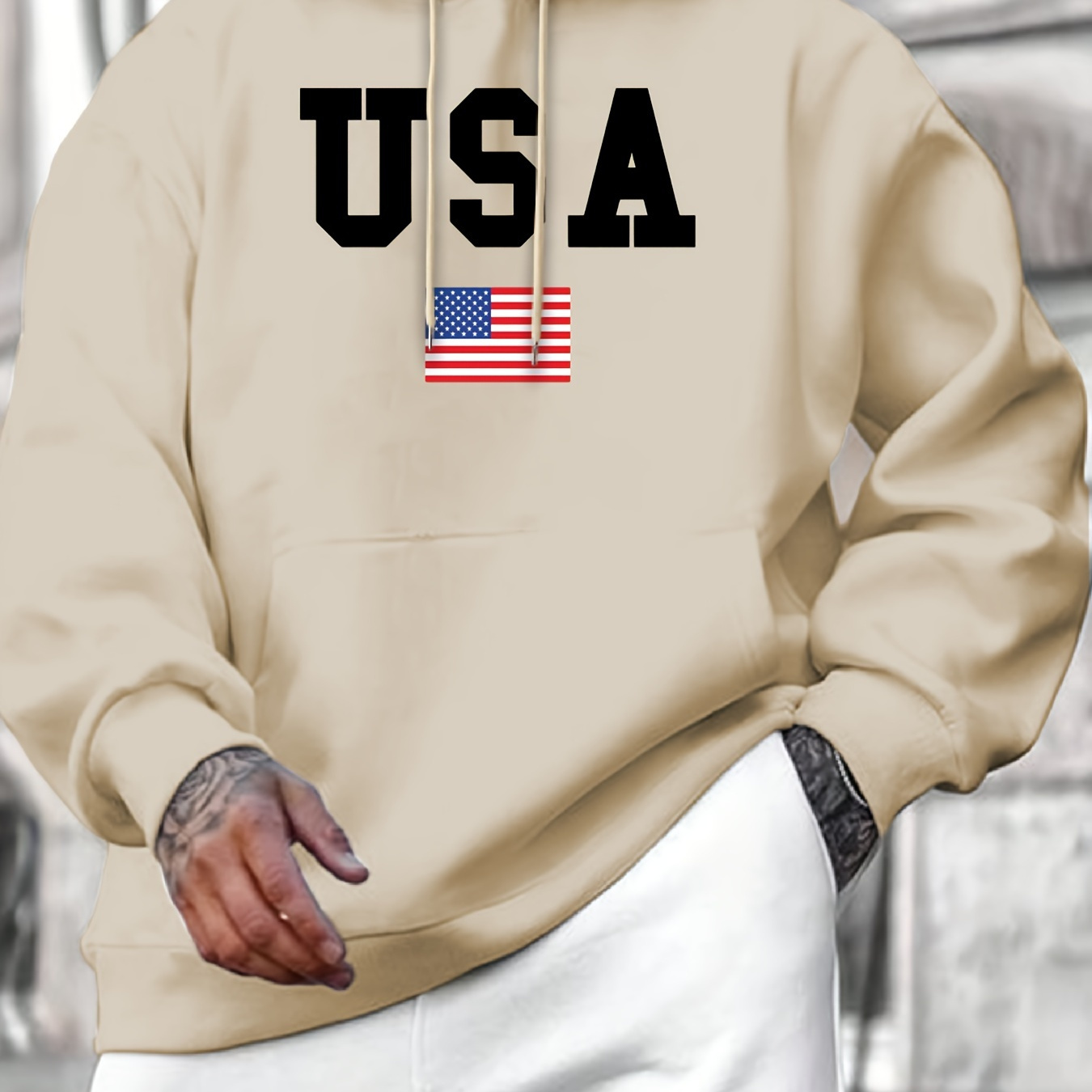 

Active Hoodies Leisure Hoodies With Usa Flag Print Comfortable Hoodie For Men