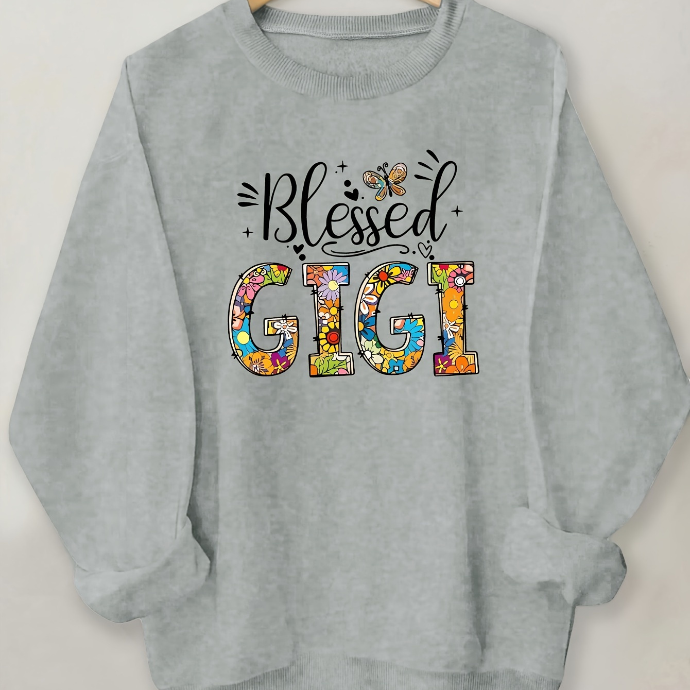 

Casual Crew Neck Sweatshirt - 100% Polyester Geometric-pattern Knit, Fashion Long Sleeve Pullover For Women, Spring/fall