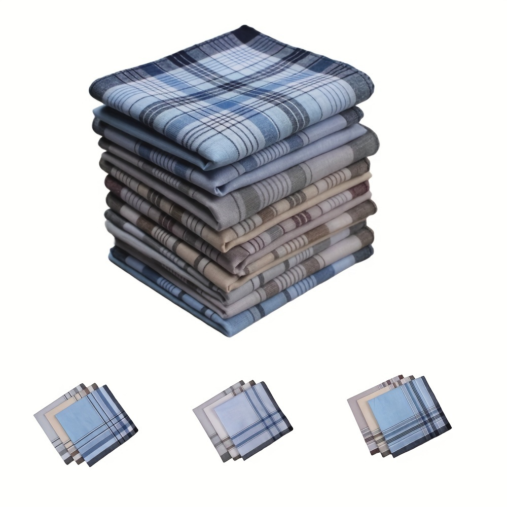 

3pcs 14.9-inch Vintage Men's Cotton Handkerchief Classic Satin Soft Handkerchief Suit Pocket Towel Dinner Pad Elderly Handkerchief, Ideal Choice For Gifts