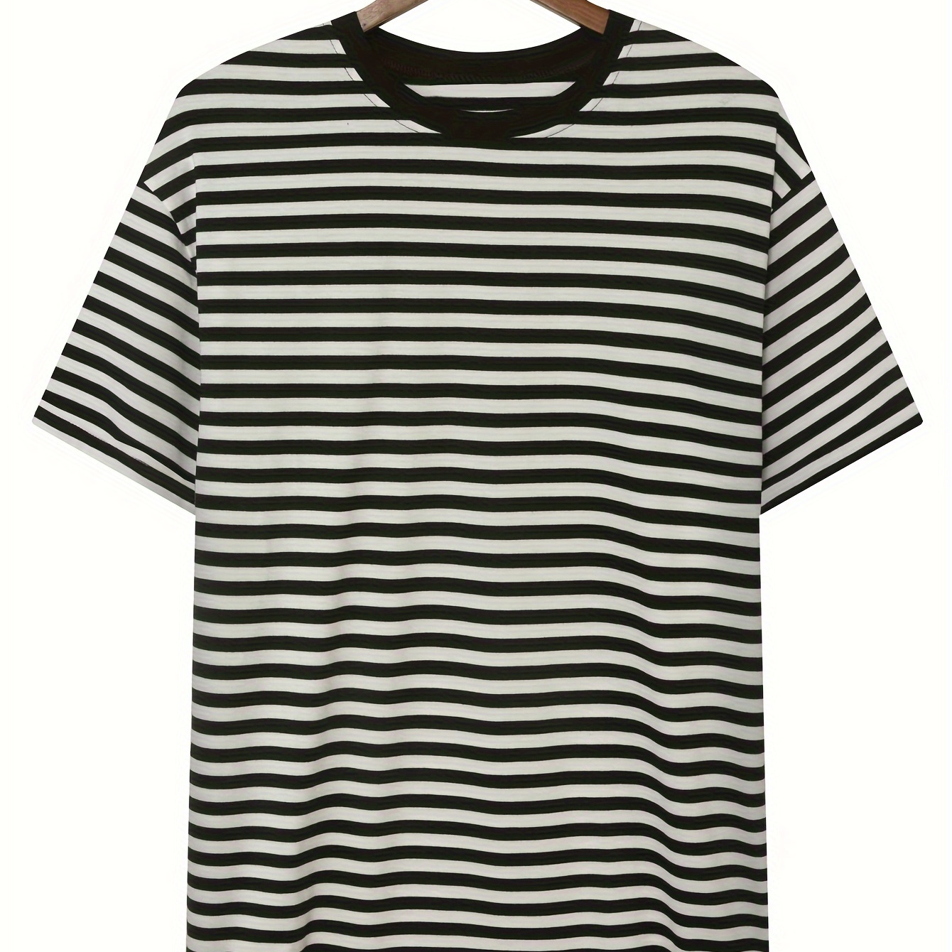 

Stripe Pattern Print Men's Comfy T-shirt, Graphic Tee Men's Summer Clothes, Men's Outfits