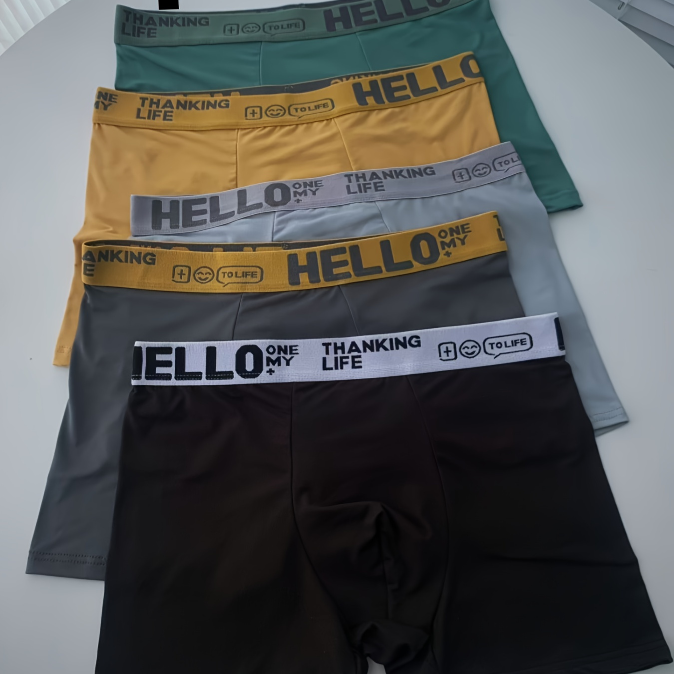 

Random 1/4pcs Men's Underwear Hello3du Style Men's Flat Angle Shorts Solid Color Casual Men's Underpants Soft And Comfortable Breathable Men's Flat Angle Underpants