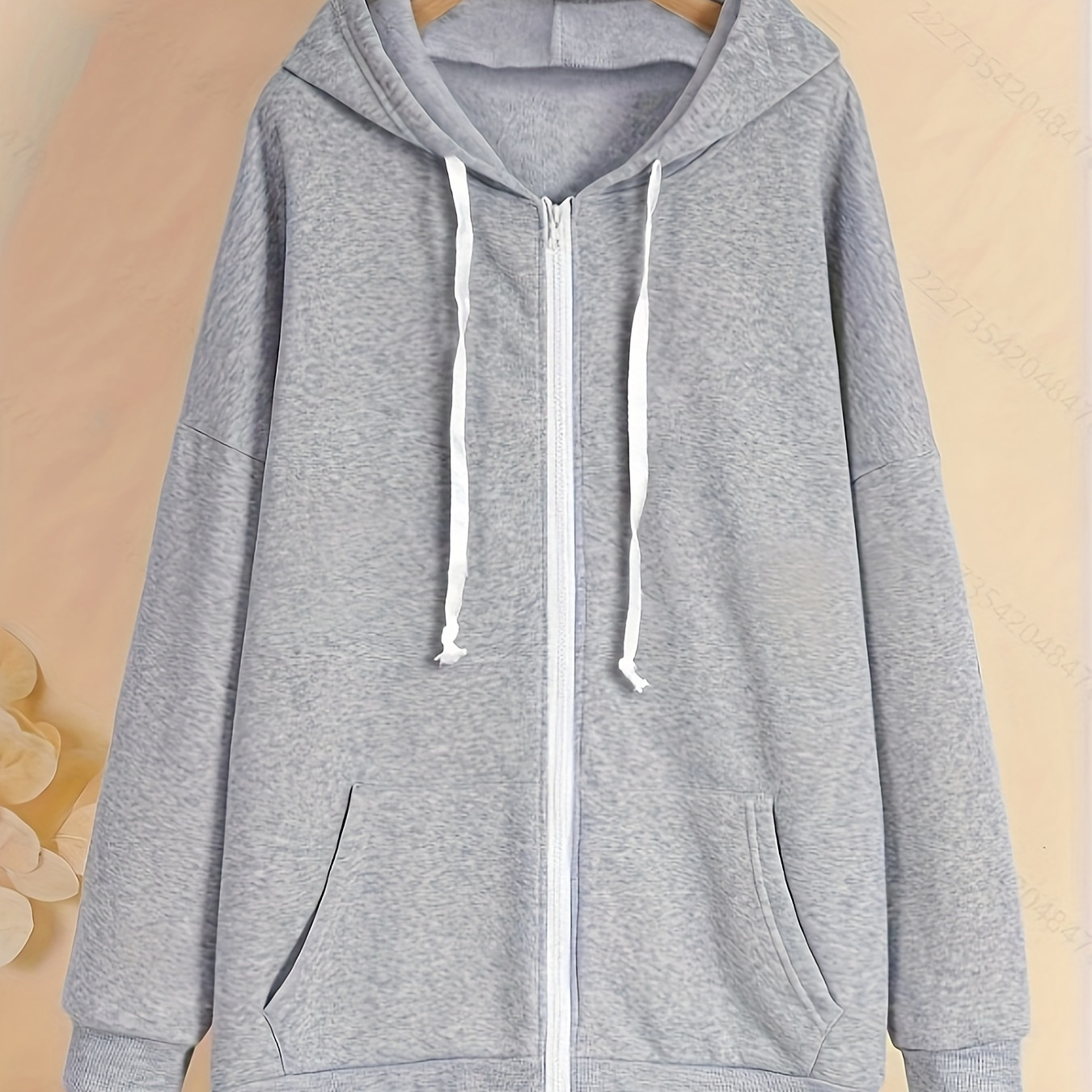 

Solid Color Hooded Sweatshirt For Plus-size Women In Europe And America