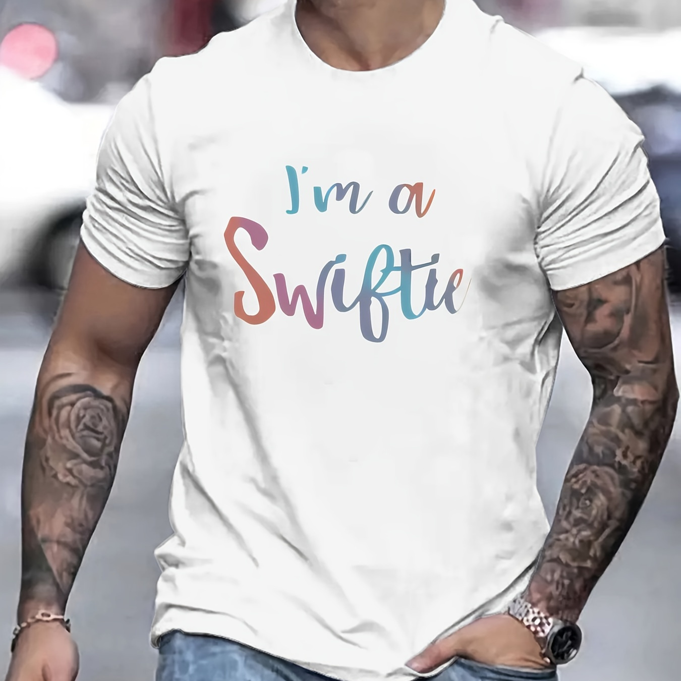 

Swiftie Print T Shirt, Tees For Men, Casual Short Sleeve T-shirt For Summer