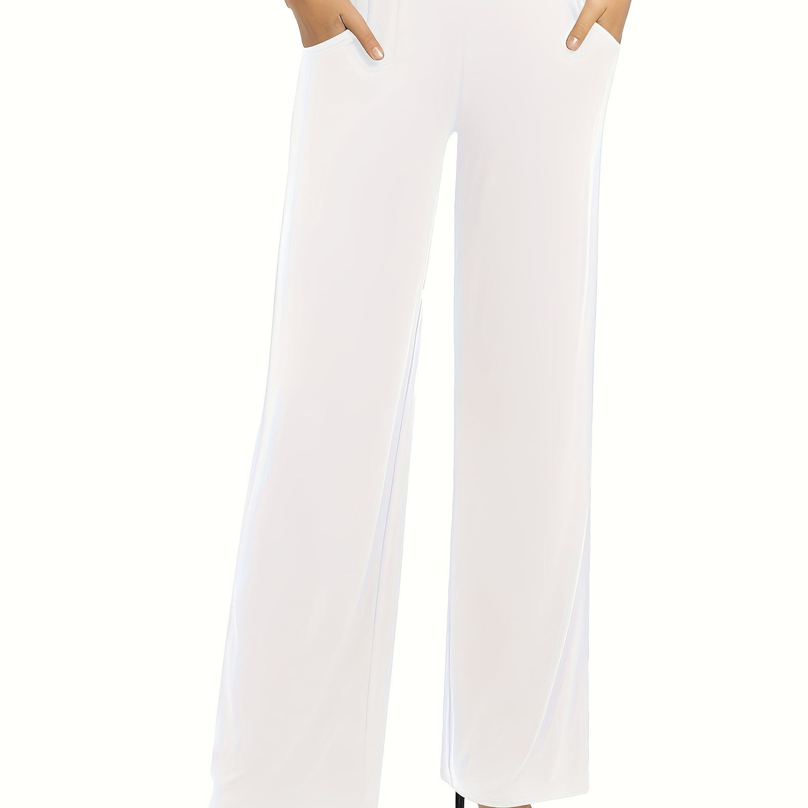 

Shirred Waist Pants, Straight Leg Pants For & Summer, Women's Clothing