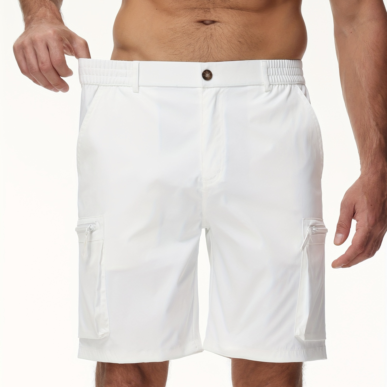 

Summer Breathable Men's Cargo Shorts - Material Shorts For Outdoor Sport & , Relaxed Fit For Casual Summer Wear