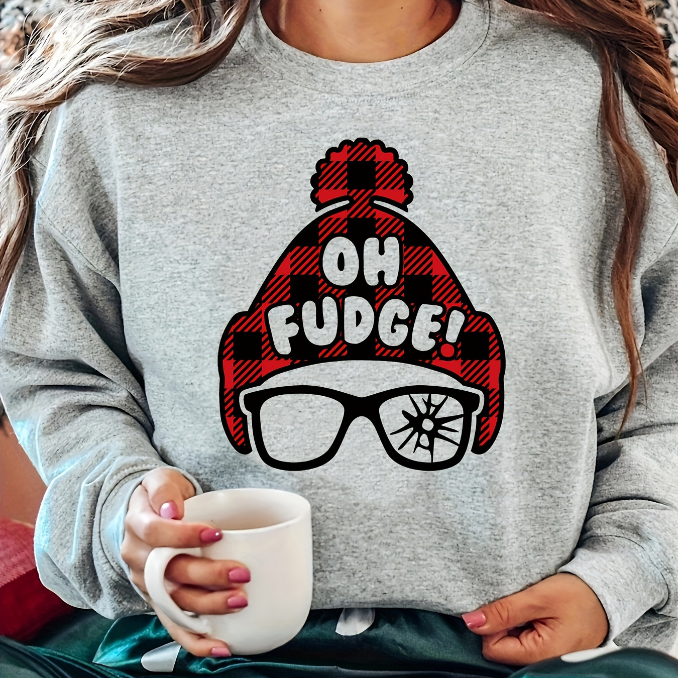 

Women's Polyester Sweatshirt - 100% Polyester, , Christmas Graphic , , All - "oh !" Christmas