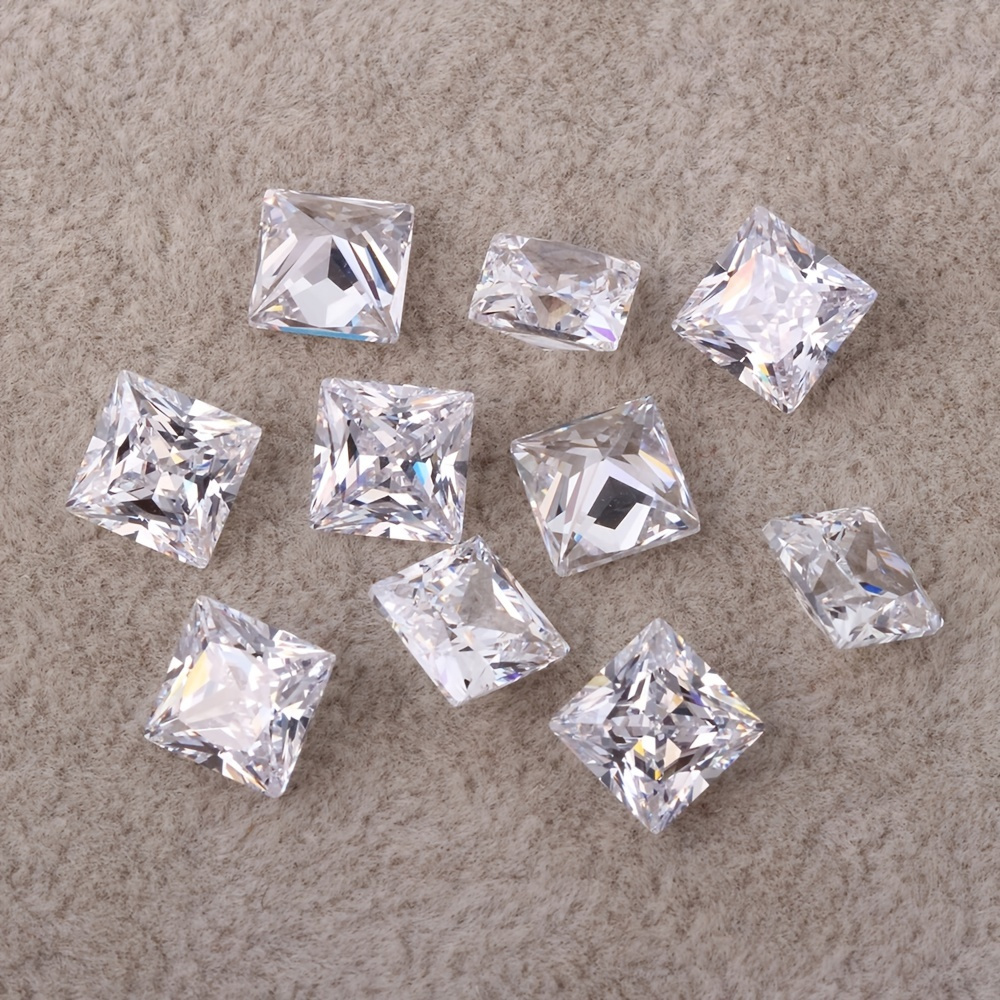 

50pcs White Zirconia Synthetic Cubic Zirconia Diy Jewelry Accessories 0.158" To 0.315" (4mm-8mm)