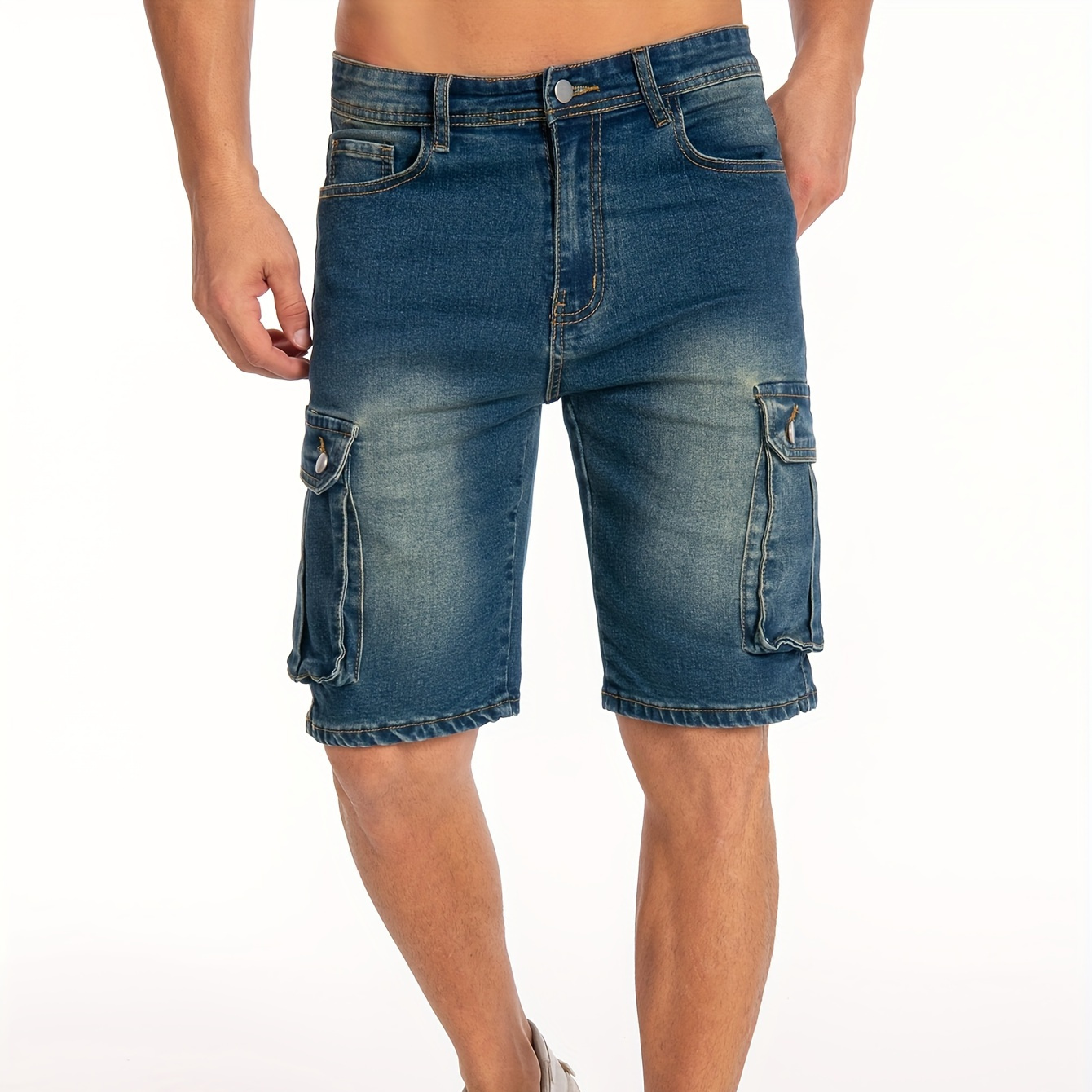 

Men's Vintage Denim Shorts For Summer, Stylish Leisure Jorts For Males