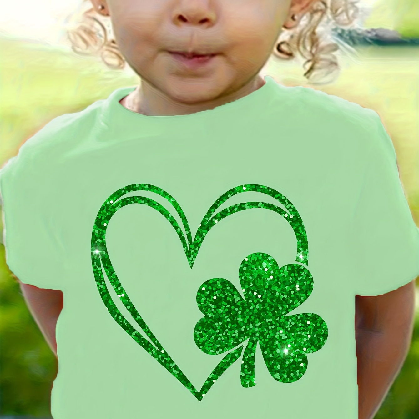 

New Summer Fashion Girls' Loose T-shirt With Heart Cartoon Print For 's Day