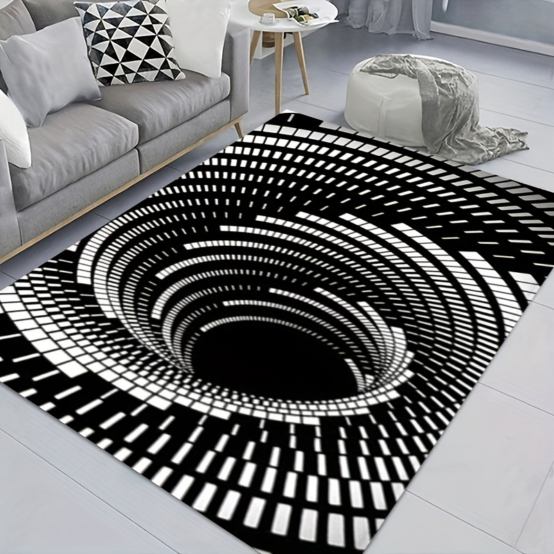 3D Vortex Illusion Bath Mats Non-Slip Absorbent Soft Plush Doorma