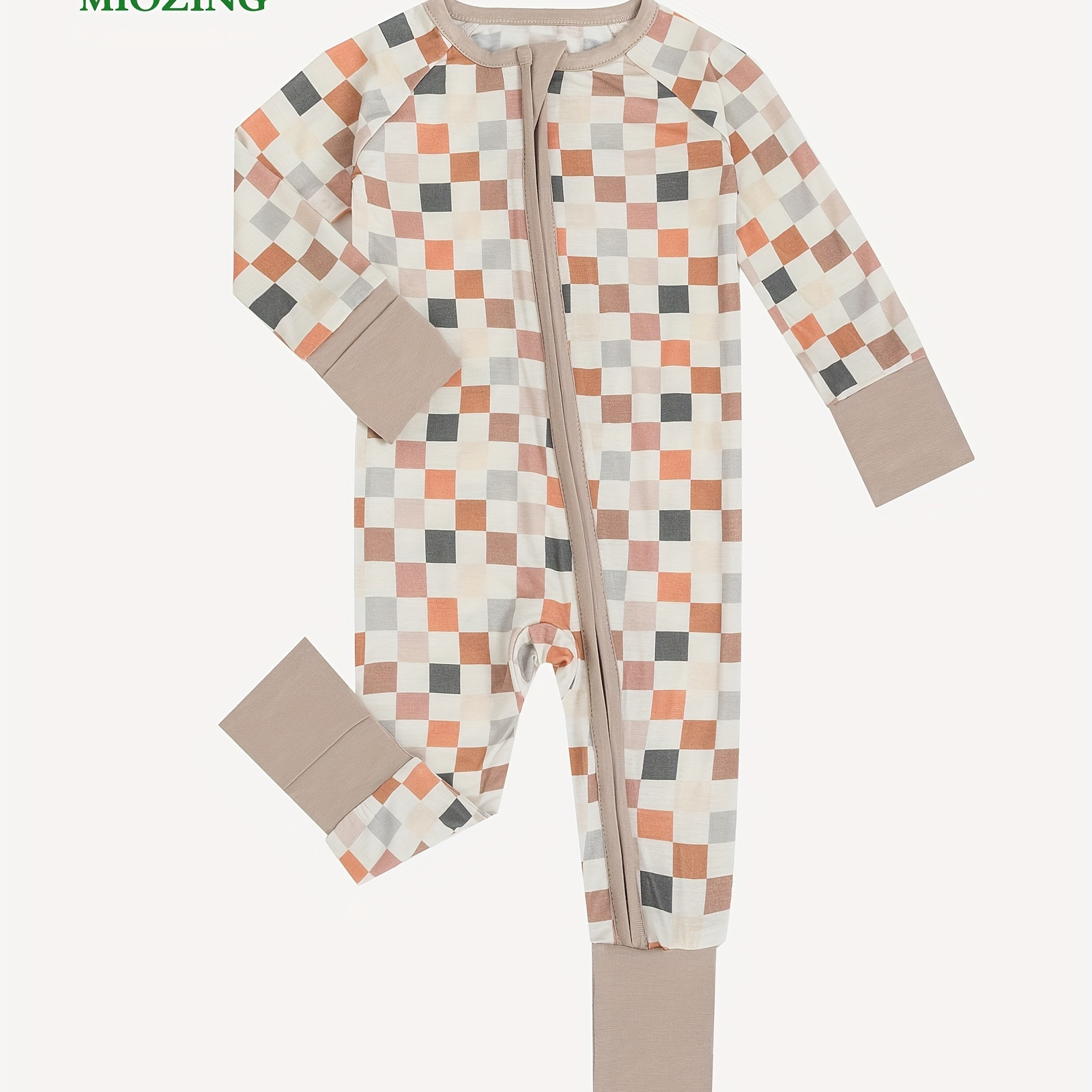 

Bamboo Fiber Comfy Long Sleeve Jumpsuit With Foldable Foot Cover Zipper Design, Popular Prin Baby Romper Pajamas For Baby Boys And Girls