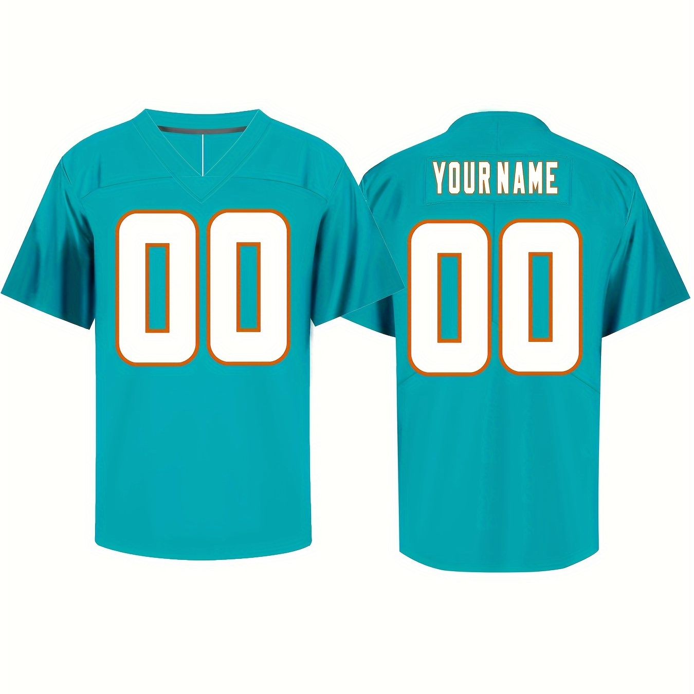 

Men's Football Jersey With Customized Name And Number Embroidery, Comfy Football Shirt For Summer Sport