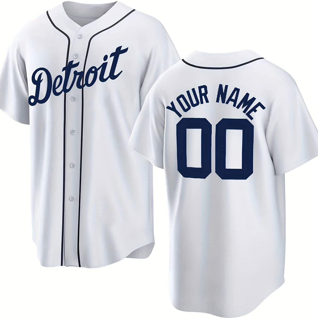 

Men's Baseball Jersey With Customized Name And Number Embroidery, Comfy Top For Summer Sport