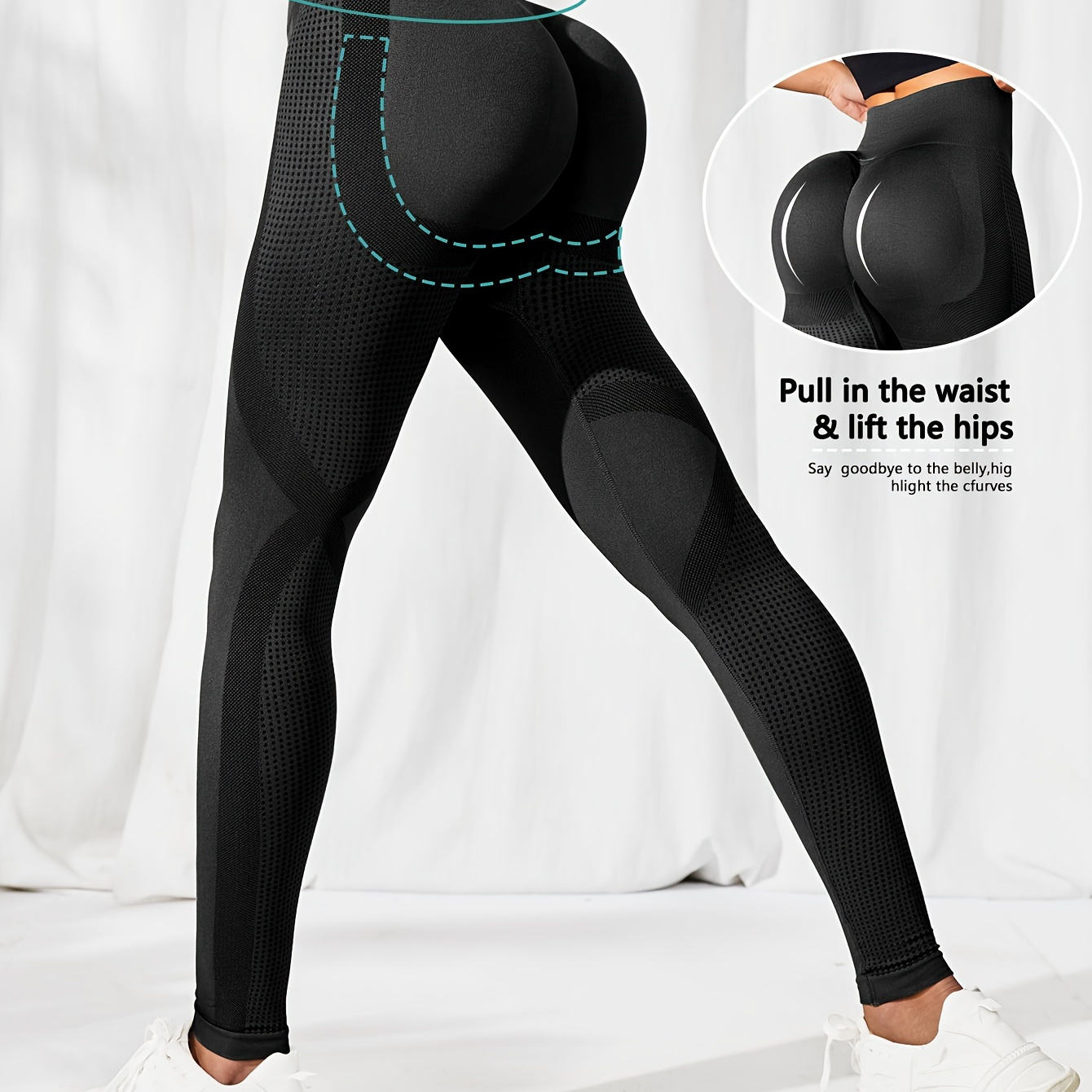 

Leggings de Yoga Taille Haute Couture pour Femmes - Extensibles & Soullevant les Fesses, Pantalons d'Entraînement Côtelés avec Détails Contrastants, Parfaits pour le Fitness & l'Entraînement