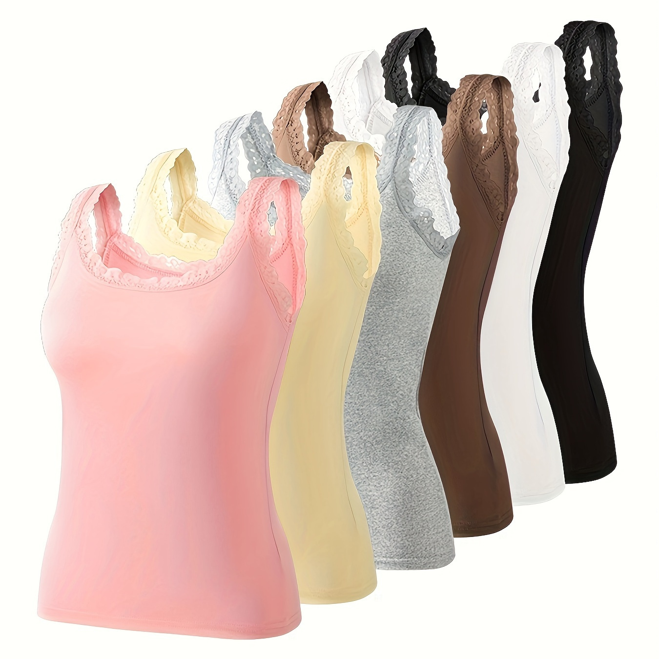 

6pcs Cami Top, & All- Camisole, Women's Lingerie