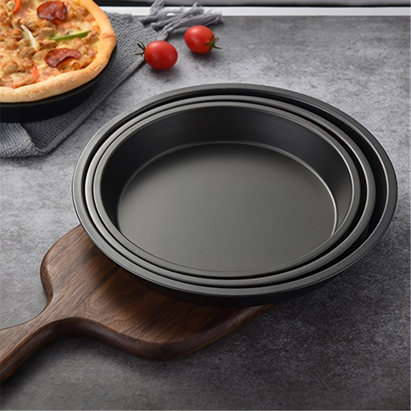 

1pc Non Stick Pizza Tray, Baking Pan, Round Carbon Steel Bakeware, Home Restaurant Dish Pie Plate, Cake Tart Mold, Oven Baking Durable Cooking Mold, Kitchen Accessories