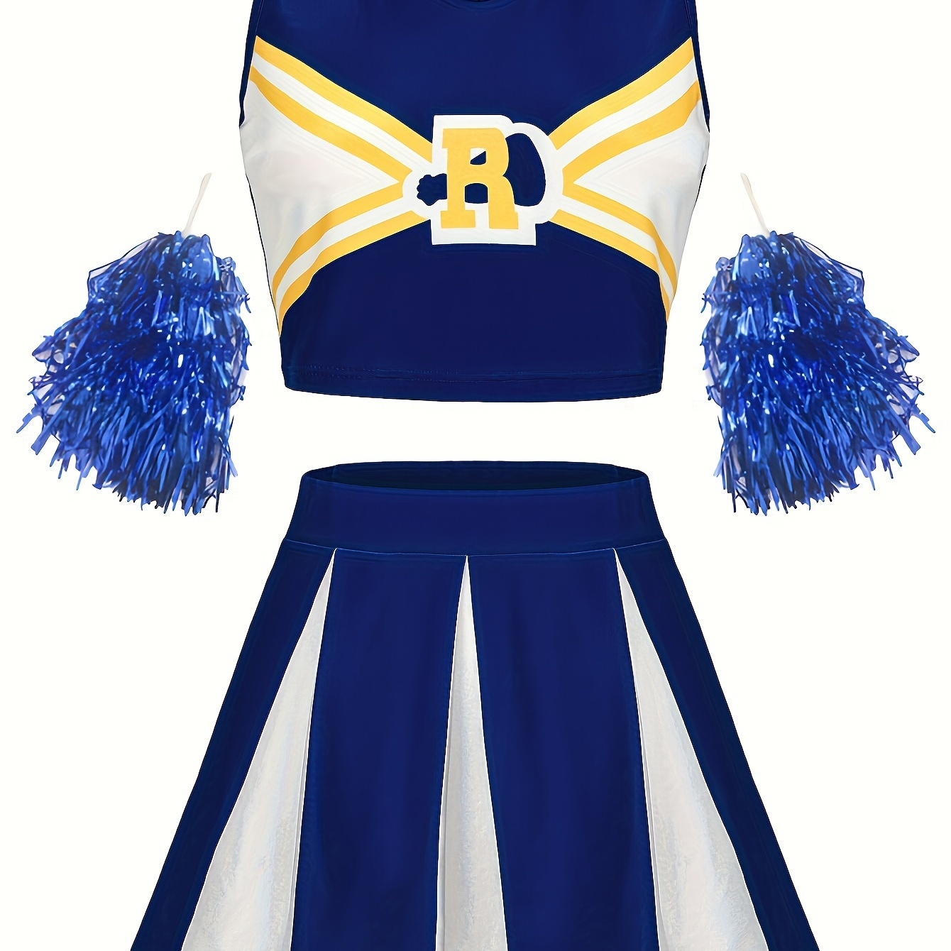 

Summer Ladies Cheerleader Set With Pom Pom, Performance, Dress Up Outdoor Casual Women's Clothing