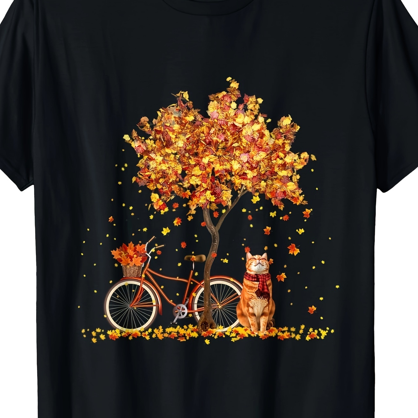 

Cats Fall Autumn And Bicycle - T-shirt220g