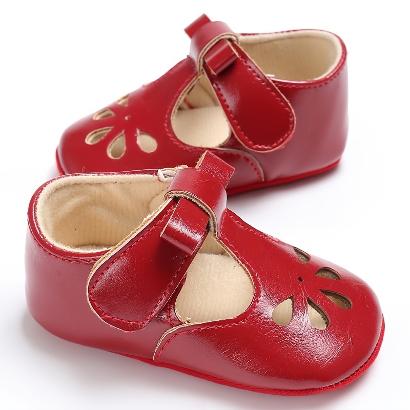 Baby Girls Mary Jane Flats, Crib Shoes First Walker Shoes With Bowknot Decor Princess Wedding Dress Shoes For Infant Newborn