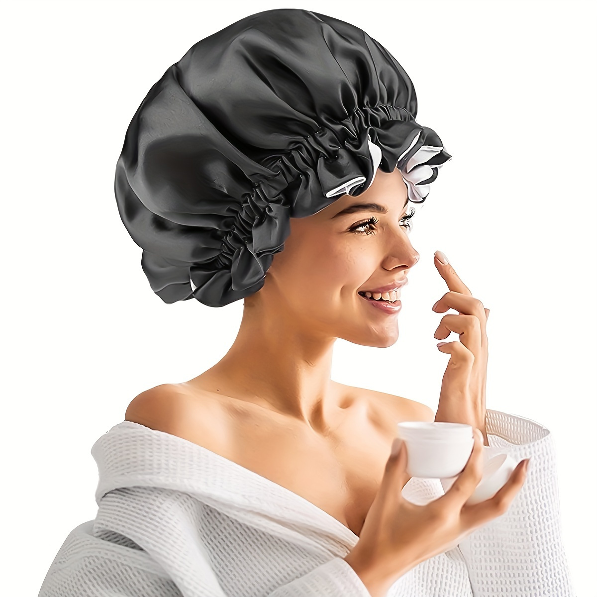 Touca De Banho, Touca De Seda Feminina, Touca De Elastano Durag Dome  Sedosa, Acessórios De Cabelo - Temu Portugal