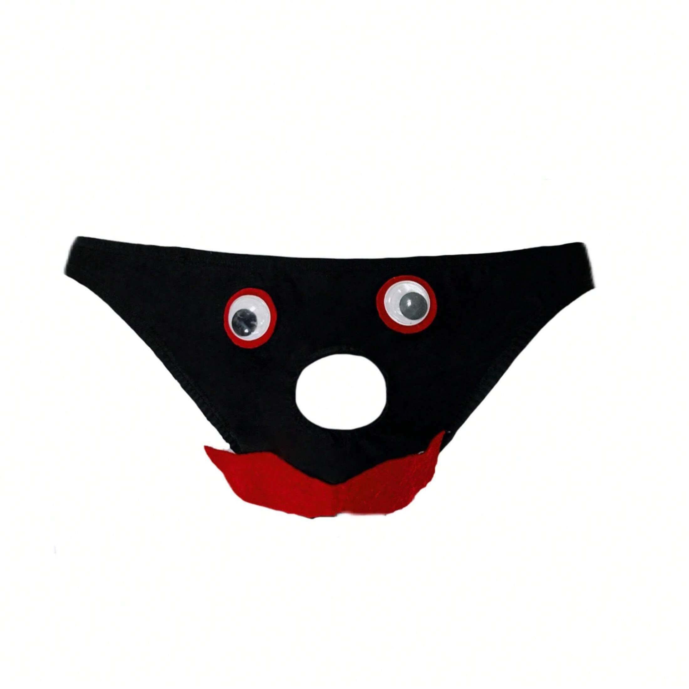 

Men's Spoof Eye Novelty Briefs, Sexy Hollow Open Crotch Ice Silk Cool Panties, Funny Underwear