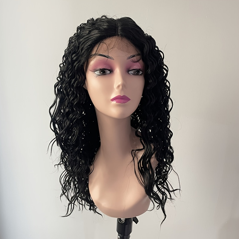 Lace Front Wig With Natural Hairline For Women Black Synthetic T Lace Closure Inch Long Kinky