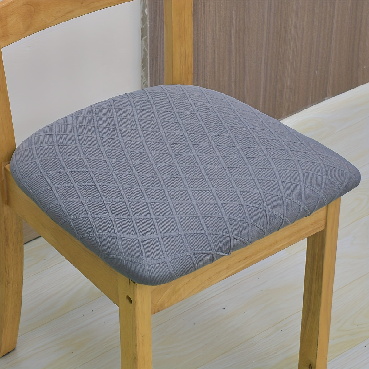 1pc Stretch Jacquard Chair Seat Cover Removable And Washable Dustproof Dining Room Chair Seat Cushion Sofa Cover