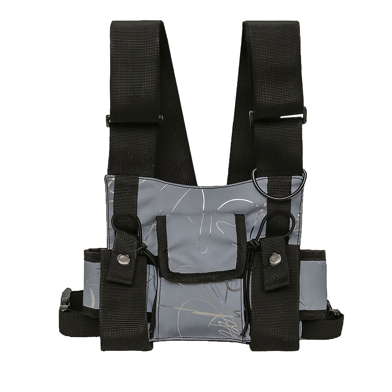 Tactical Radio Vest Chest Harness Holder Vest Rig For Two Way Radio Chest Front Pack Pouch