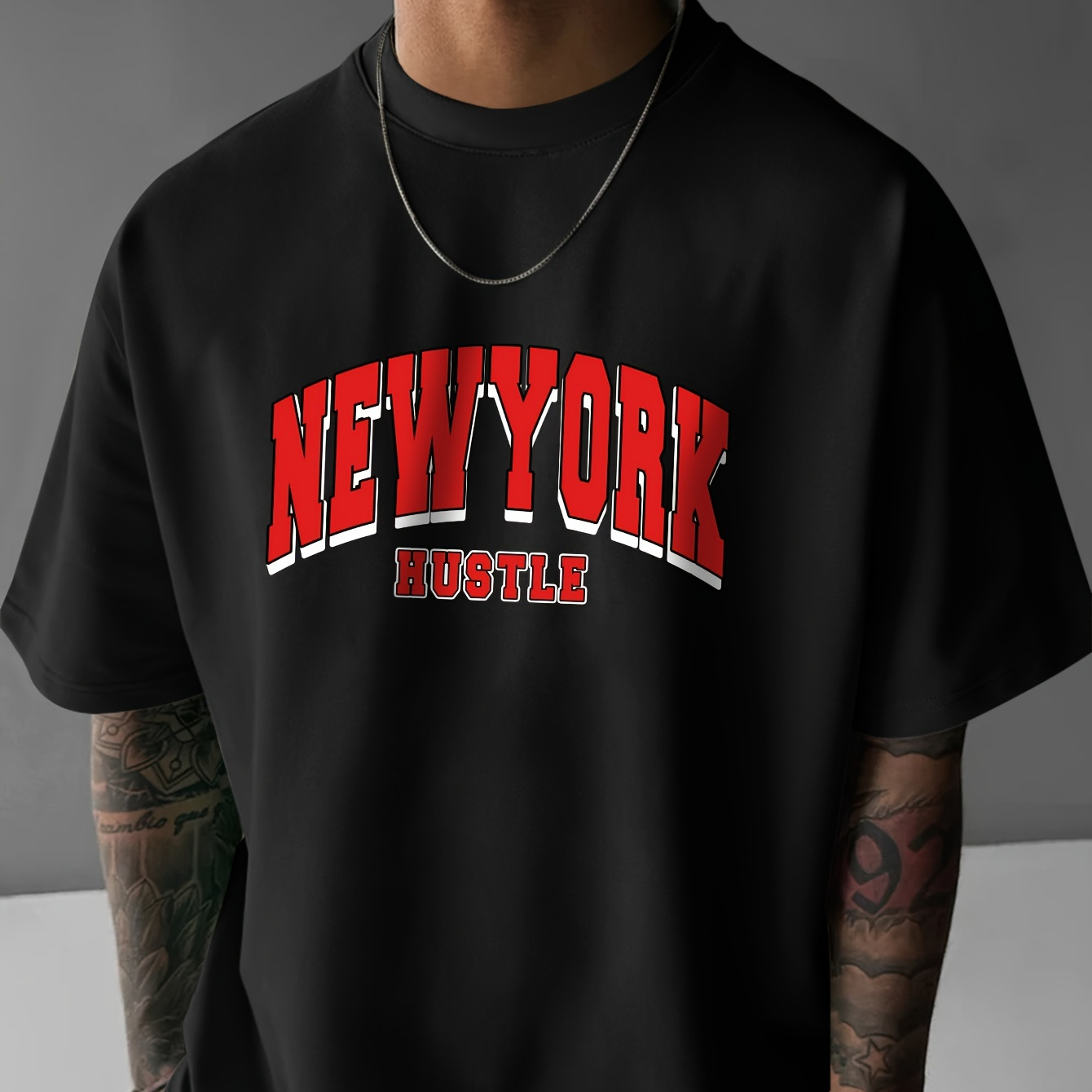 

New York 23 Printed, Men's Casual Trendy Fashion Crew Neck T-shirt For Summer And Spring