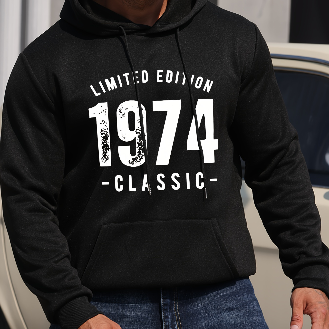 

New 1974 Letter Printed Drawstring Hooded Sweatshirt, And Long-sleeved Hooded Sweatshirt For And , Comfortable And